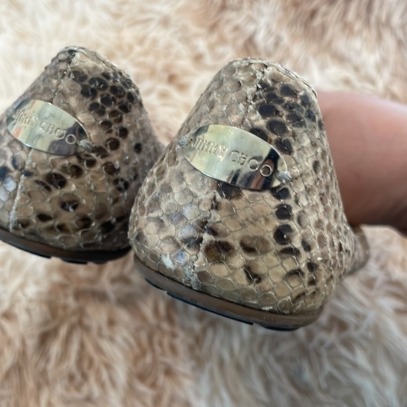 JIMMY CHOO | Gold Toe Snake Skin Print Luxury Flats | Size 35 EU Women’s - Picture 9 of 9